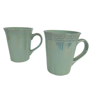 Belle Maison Iridescent Mint Green Mugs Set of 2